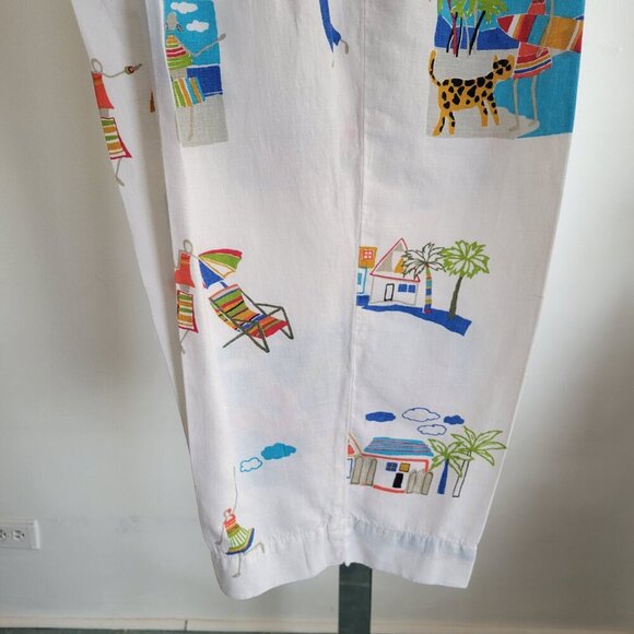 Marc Ware Hot Cotton Vintage Beach Graphic Print Linen Capri Pant (Size: 1X) - Picture 13 of 15